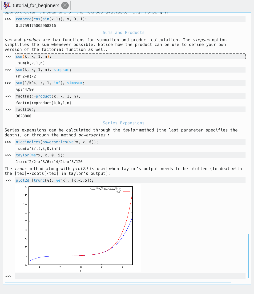 Highlighting of command entries
