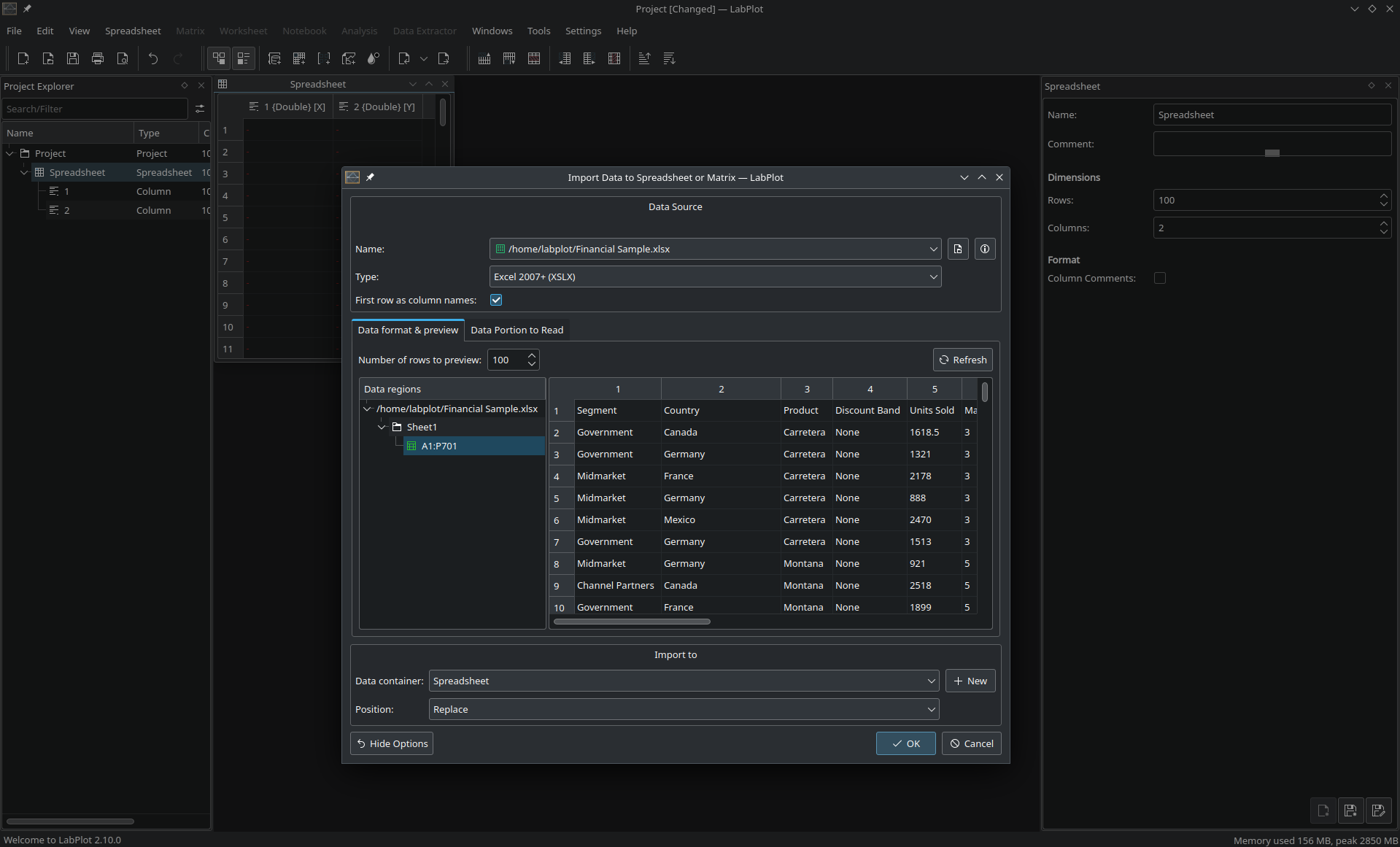 Import Excel xlsx files