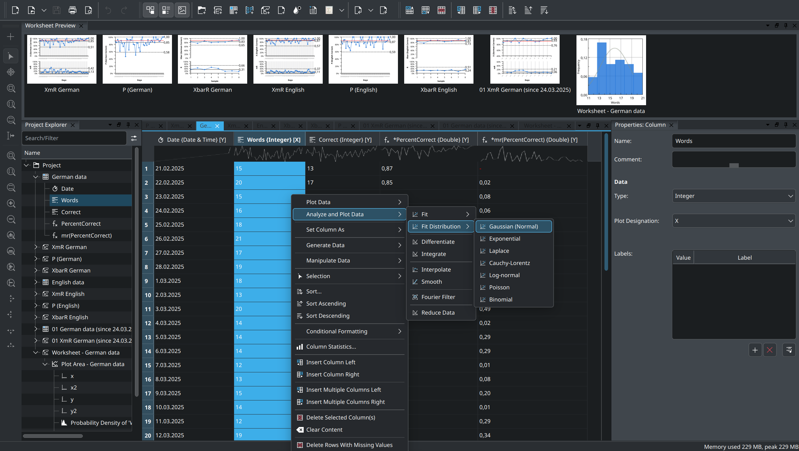 Distribution Fitting