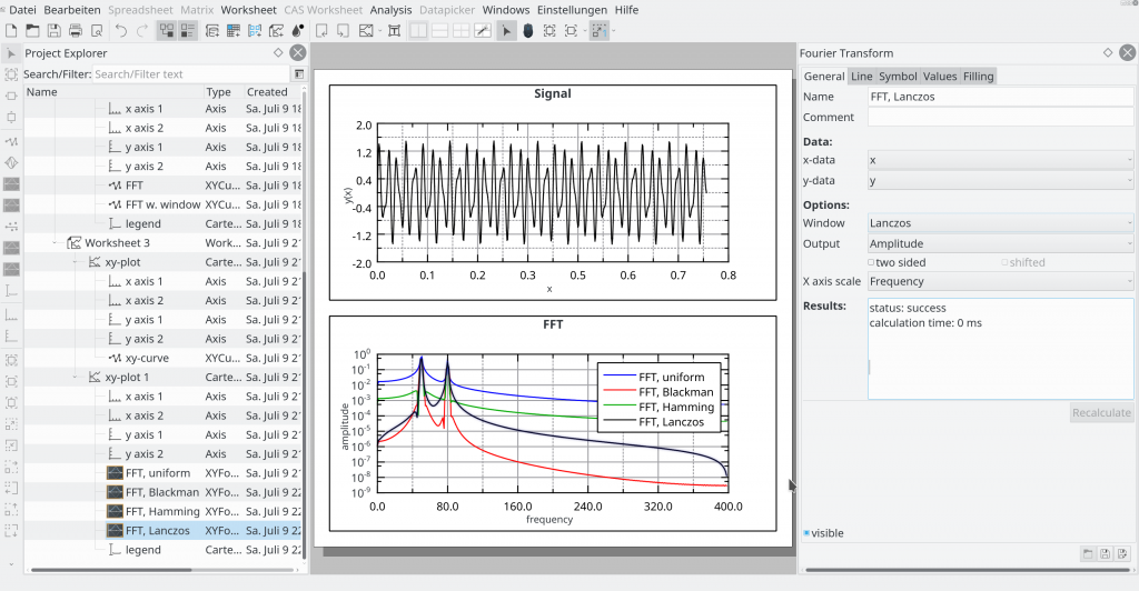 FFT example LabPlot