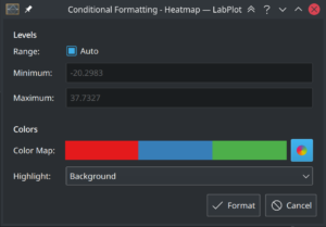 Conditional formatting dialog
